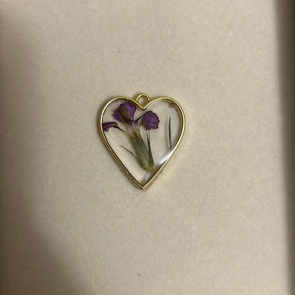 Heart shaped, handmade resin pendant!